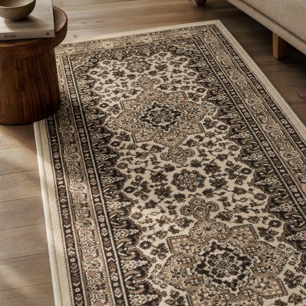 Béžový behúň Nouristan Parun Tabriz, 80 x 250 cm-image-1