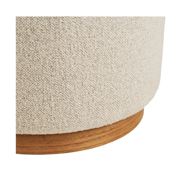 Béžový taburet z textílie buklé Daisy – House Nordic-image-3