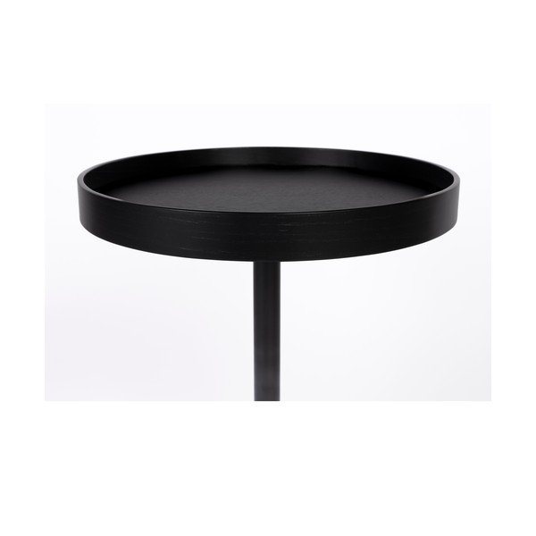 Okrúhly odkladací stolík s doskou v dubovom dekore ø 40 cm Yuri S – White Label-image-2