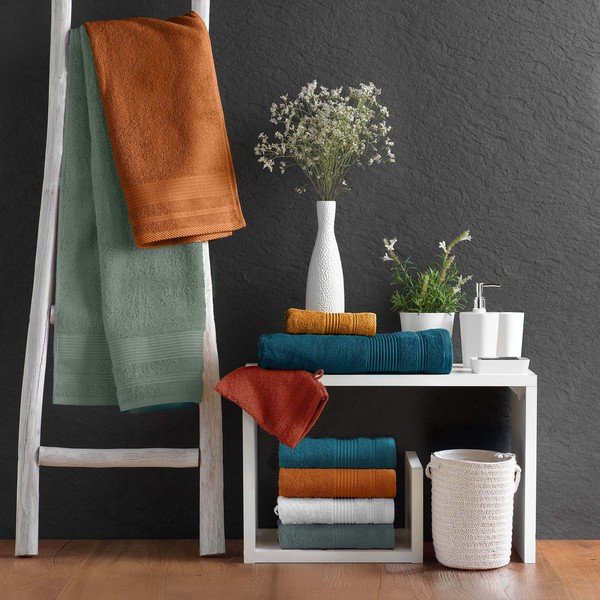 Šalviový zelený froté bavlnený uterák 50x90 cm Tendresse – douceur d'intérieur-image-3