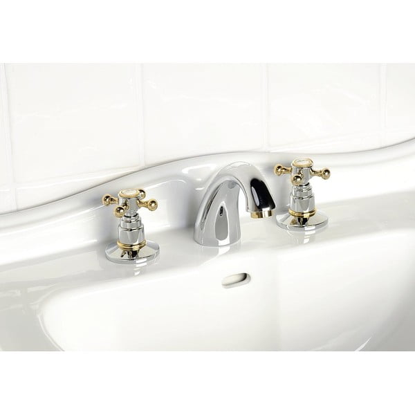 Umývadlová batéria v lesklej strieborno-zlatej farbe Antea - Sapho-image-1