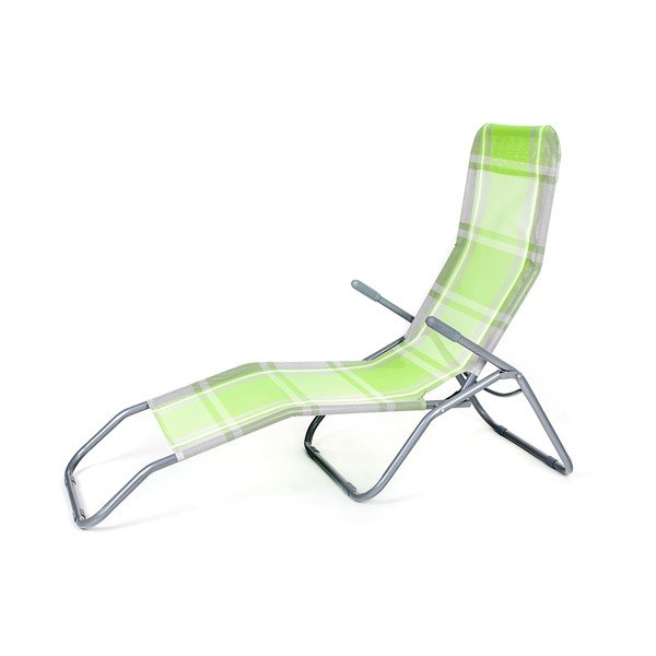 Zelené kovové skladacie záhradné ležadlo - Happy Green-image-3