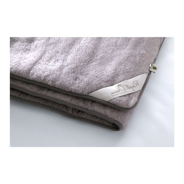 Sivá deka z merino vlny Royal Dream, 220 × 200 cm