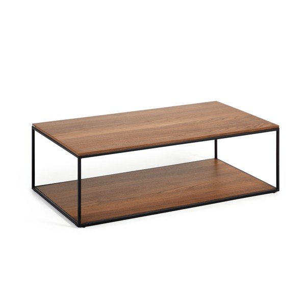 Konferenčný stolík v tmavoprírodnej farbe s doskou v dekore orechového dreva 60x110 cm Yoana – Kave Home