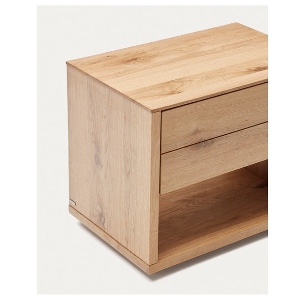 Nočný stolík v dekore duba v prírodnej farbe Alguema – Kave Home-image-4