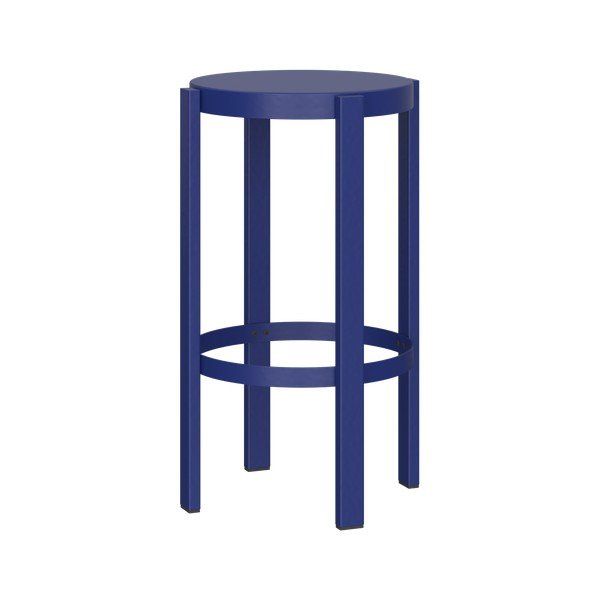 Modrá oceľová barová stolička (výška sedadla 65 cm) Doon – noo.ma