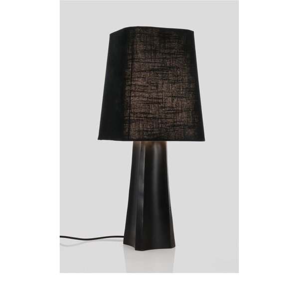 Čierna kovová stolová lampa s textilným tienidlom (výška  61 cm) Tripura – Bizzotto-image-2