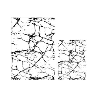 Súprava 2 bílo-čiernych kúpeľňových predložiek Minimalist Home World Marble