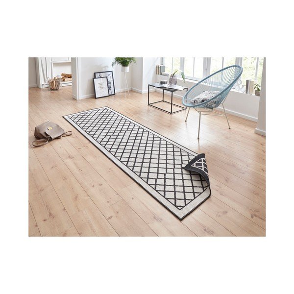 Čierno-krémový vonkajší koberec NORTHRUGS Sydney, 80 x 250 cm-image-4