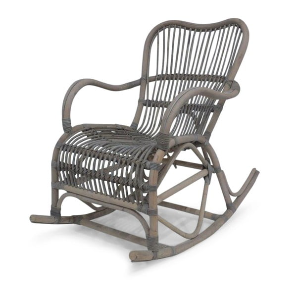 Sivé ratanové hojdacie kreslo Interiörhuset Rocking Chair