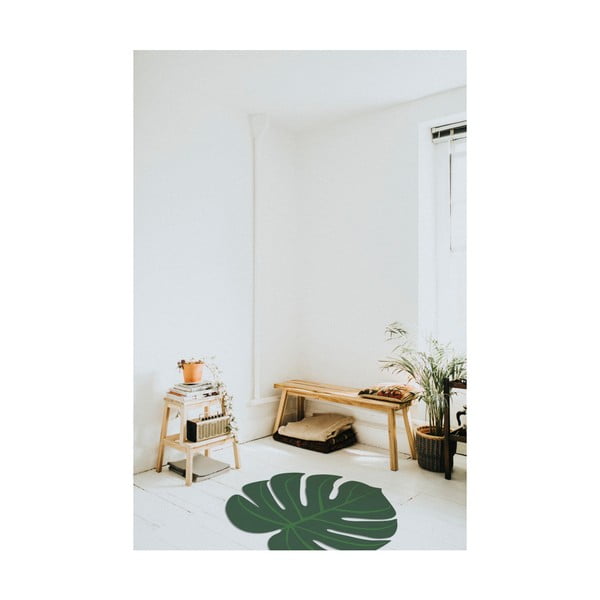 Zelený koberec v tvare listu monstery Little Nice Things, 80 × 100 cm-image-1