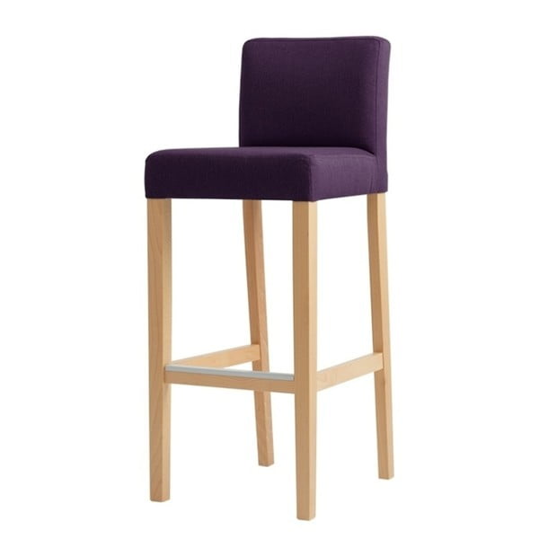 Fialová barová stolička s prírodnými nohami Custom Form Wilton