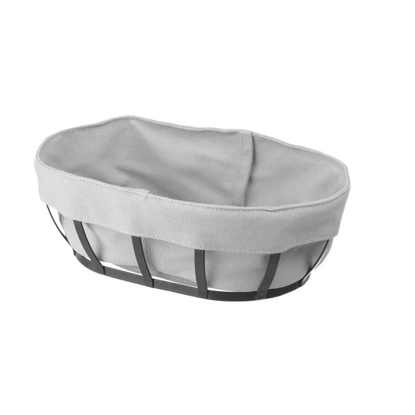 Čierno-sivý kôš na pečivo s textilnou výstelkou Hendi, 16 x 25 cm-image-2