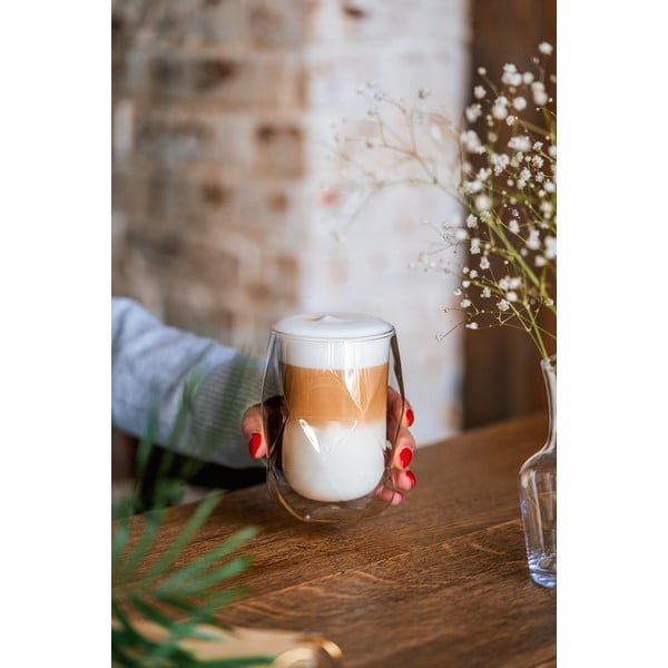 Súprava 2 dvojstenných pohárov na latté Vialli Design Geo, 350 ml-image-3