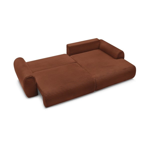 Menčestrová rozkladacia rohová pohovka v tehlovej farbe (pravý roh) Lucien – Bobochic Paris-image-4