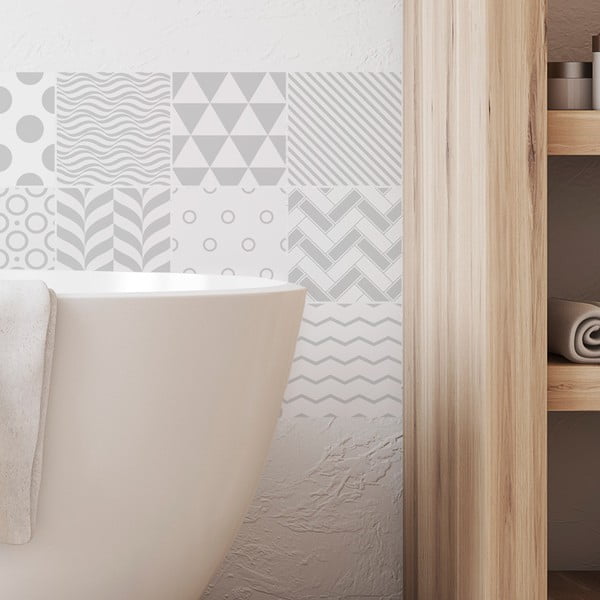 Sada 9 dekoratívnych samolepiek na stenu Ambiance Finnish, 15 × 15 cm-image-3