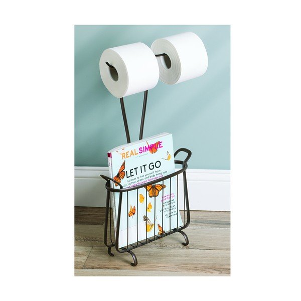 Kovový držiak na toaletný papier v bronzovej farbe iDesign Axis, výška 61 cm-image-4