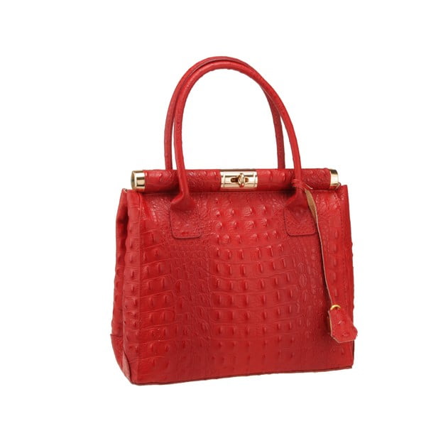 Červená kožená kabelka Florence Bags Abete