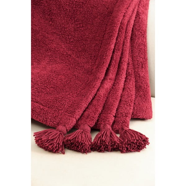 Červený mikroplyšový pléd na dvojlôžko 200x220 cm Puffy – Mijolnir-image-3