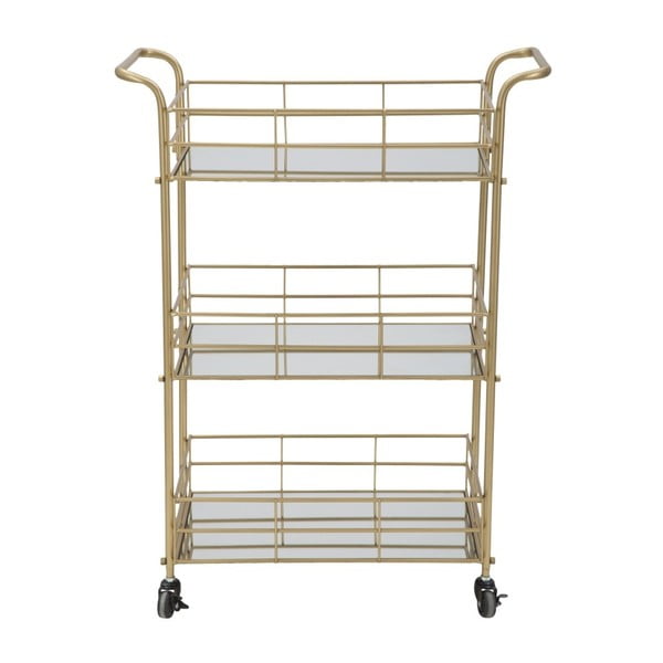 Servírovací vozík s 3 poschodiami s konštrukciou v zlatej farbe Mauro Ferretti Reo-image-3