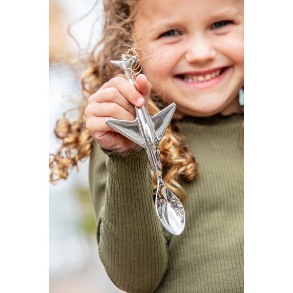 Antikoro detská lyžička v striebornej farbe Plane – Zilverstad-image-1