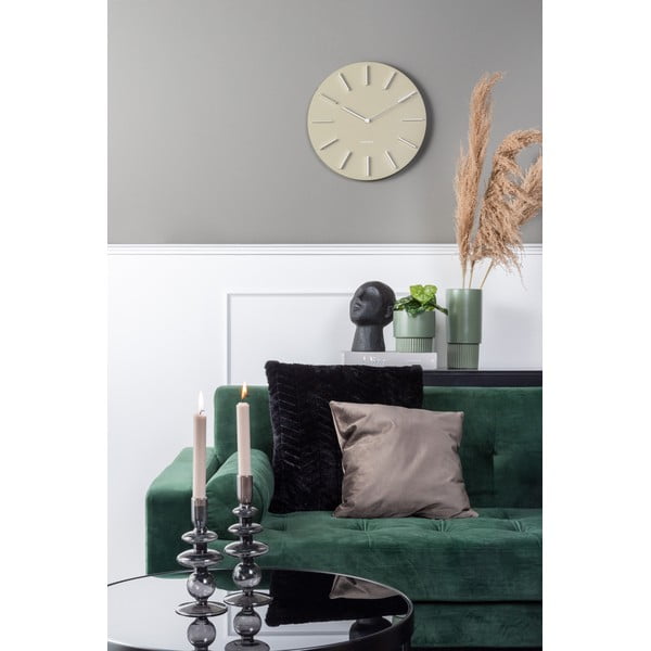 Olivovozelené nástenné hodiny Karlsson Charm, ø 45 cm-image-1