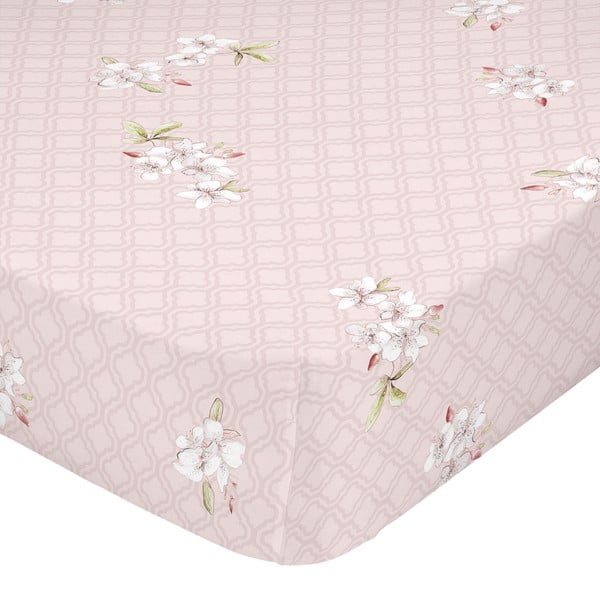 Ružová bavlnená plachta Happy Friday Basic Chinoiserie, 160 x 200 cm