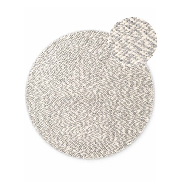 Svetlosivý/krémový ručne tkaný vlnený okrúhly koberec ø 160 cm Lyon Beans – Elle Decoration