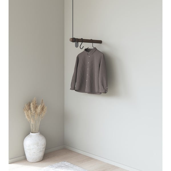 Hnedý nástenný vešiak z dubového dreva 50 cm Swing – LIND DNA-image-1