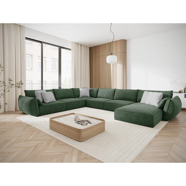Tmavozelená rohová pohovka (ľavý roh) Vanda - Mazzini Sofas-image-1