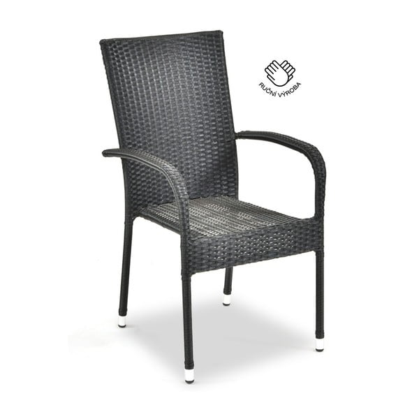 Čierna záhradná stolička z umelého ratanu Bonami Essentials Paris-image-2