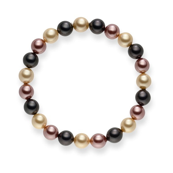 Hnedý perlový náramok Pearls of London Mystic, dĺžka 19 cm