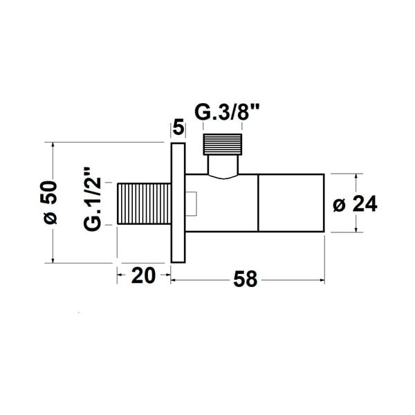 Rohový ventil s rozetou – Sapho-image-2