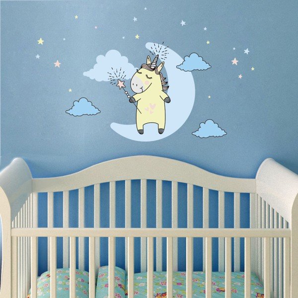 Sada nástenných detských samolepiek Ambiance Unicorn in The Sky-image-1