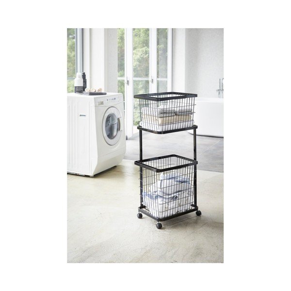 Čierny vozík na kôš na prádlo YAMAZAKI Tower Laundry-image-1