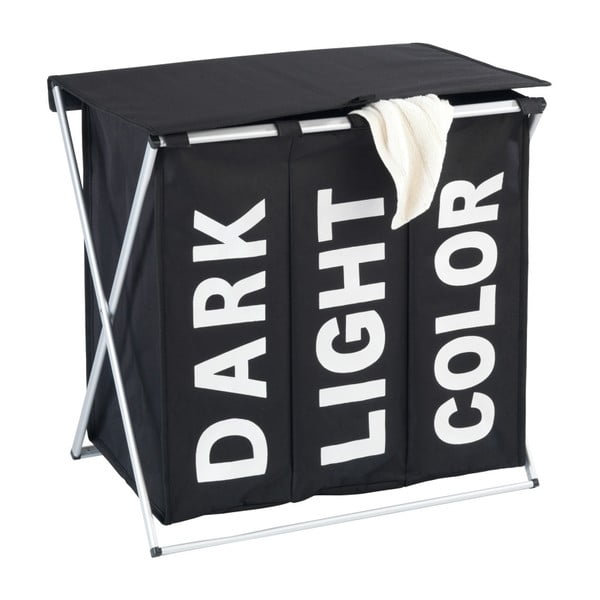 Čierny trojitý kôš na bielizeň Wenko Trio, 118 l-image-1