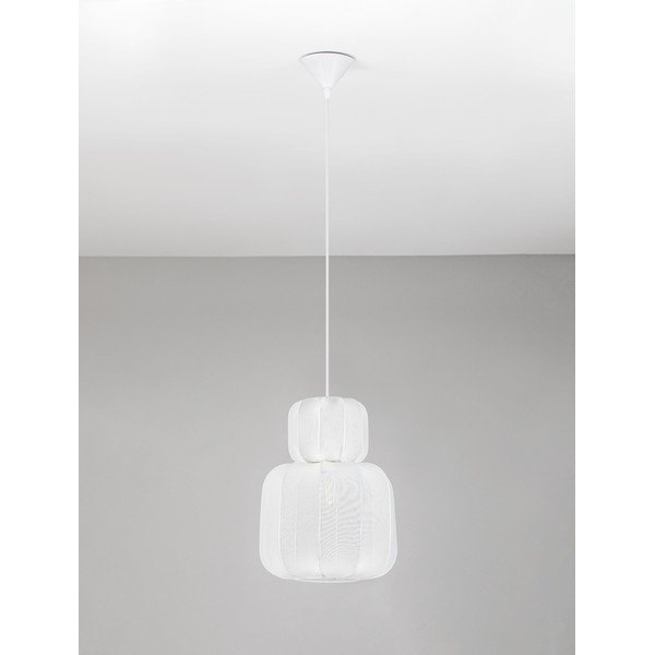 Matne biele látkové závesné svietidlo ø 28 cm Delina – Nova Luce-image-3