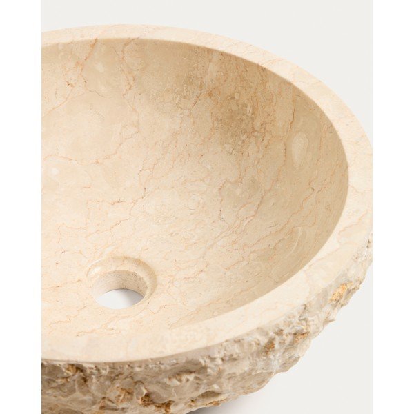 Béžové kamenné okrúhle umývadlo ø 40 cm Orvane – Kave Home-image-3