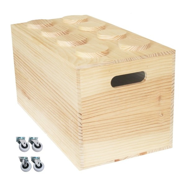 Box na kolieskach Wood Lego, 52x27x27 cm