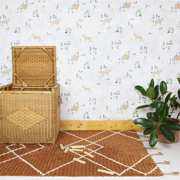 Hnedý ručne vyrobený koberec z bavlny Nattiot Lassa, 100 x 150 cm-image-1