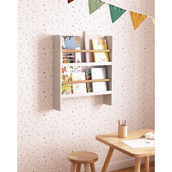 Biela poschodová detská polica 50 cm Gopi – Kave Home-image-1