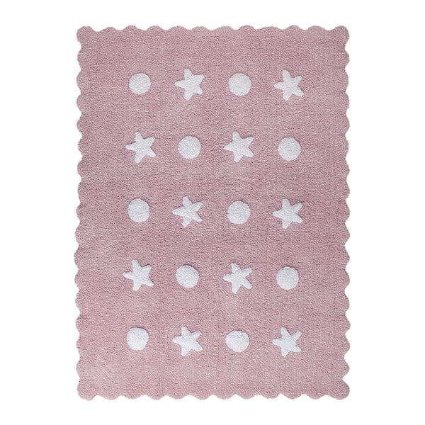 Ružový bavlnený koberec Happy Decor Kids Little Waves, 160 x 120 cm