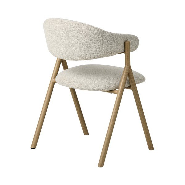 Krémovobiele/v prírodnej farbe čalúnené jedálenské kreslo s podrúčkami Frances – Unique Furniture-image-1