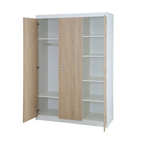 Detská šatníková skriňa v dekore duba v bielo-prírodnej farbe 131x190 cm Gabriella – Roba-image-3