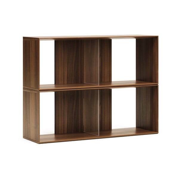 Modulárny policový systém v dekore orecha v prírodnej farbe 2 ks 101x76 cm Litto – Kave Home-image-2