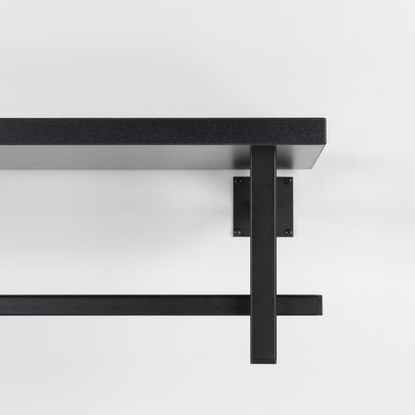 Čierny kovový nástenný vešiak s poličkou 76 cm Simplon – Spinder Design-image-4