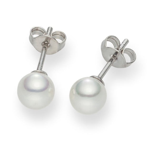Biele perlové náušnice Pearls Of London Elegance