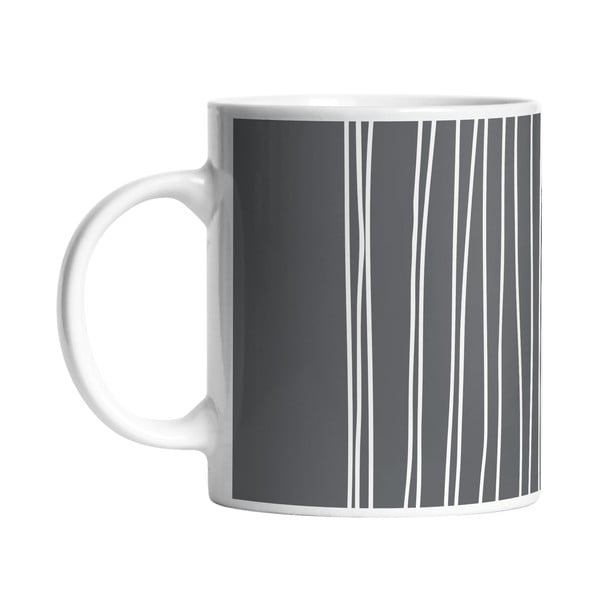 Hrnček Black Shake White Stripes in Grey, 330 ml