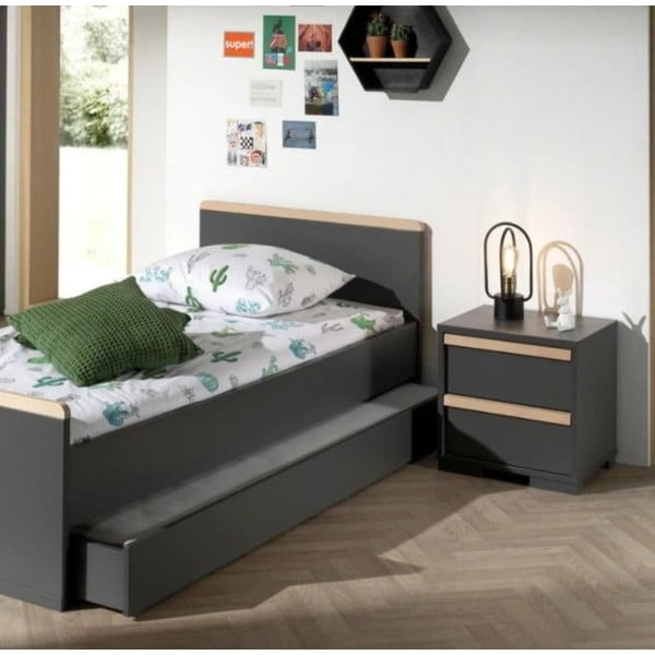 Tmavosivý detský nočný stolík London – Vipack-image-1