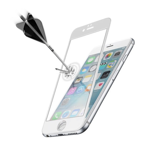 Biele ochranné tvrdené sklo pre  celý displej CellularLine CAPSULE pre  Apple iPhone 6/6S